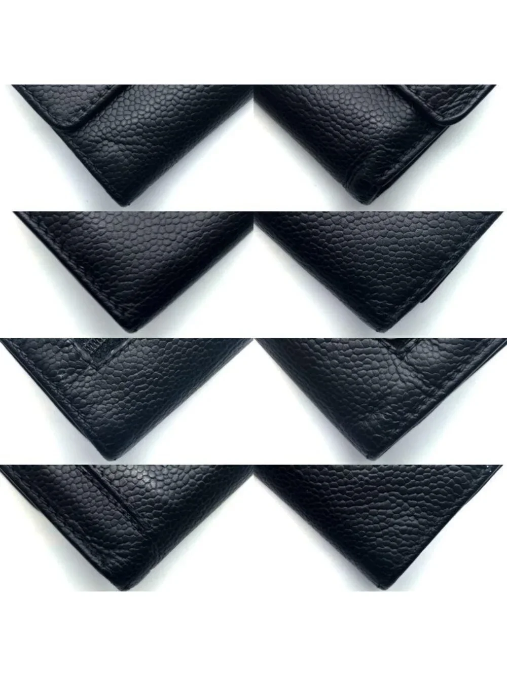 Chanel Wallet Coco Stitch Caviar Trifold